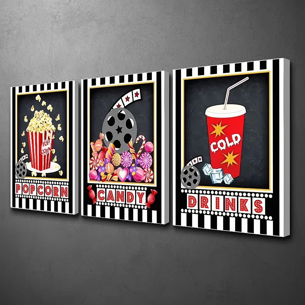 3 Stück rahmenlose Wandkunst-D – Home Cinema Logo Bewertung und Preis